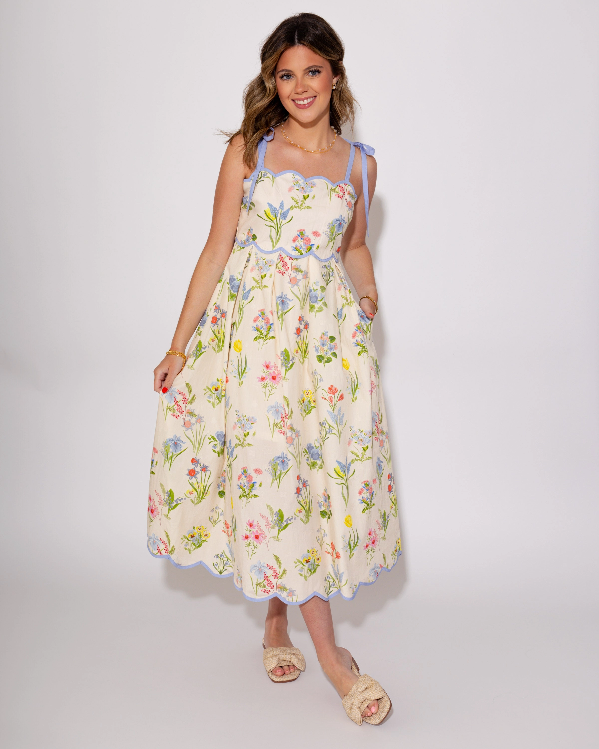 Layerable Piece The Garden Tie Midi Dress