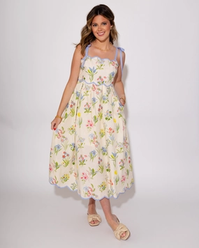 Layerable Piece The Garden Tie Midi Dress