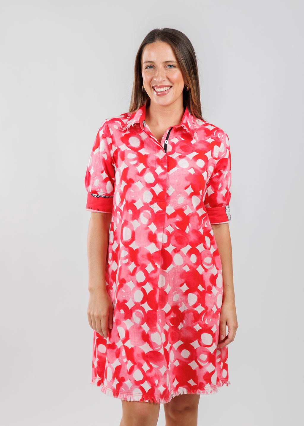 Chatham Dress - Pink Watercolor Saturated Hue