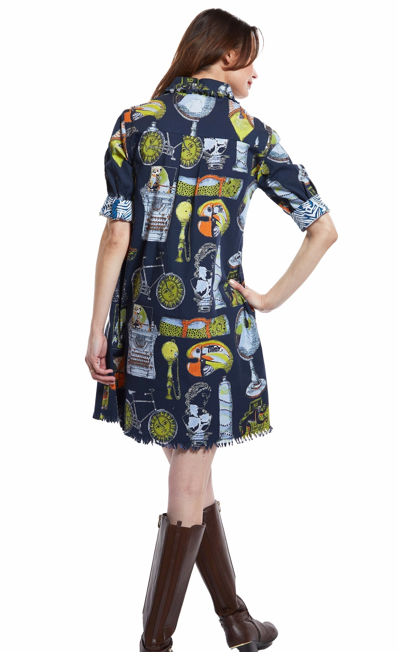 Chatham Dress - Vintage History Print Timeless Line Flattering Wearable