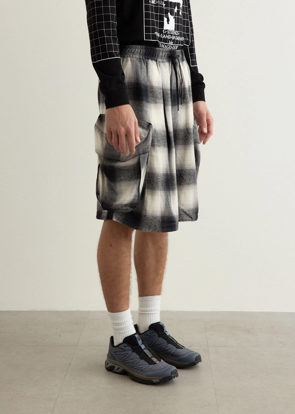 Check The Chow Shorts embroidery details night out outfit