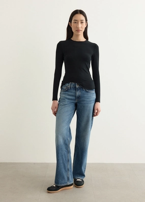 Saige Low Rise Full Relaxed Straight Jeans Comfy Home Comfort Weekend Getaway