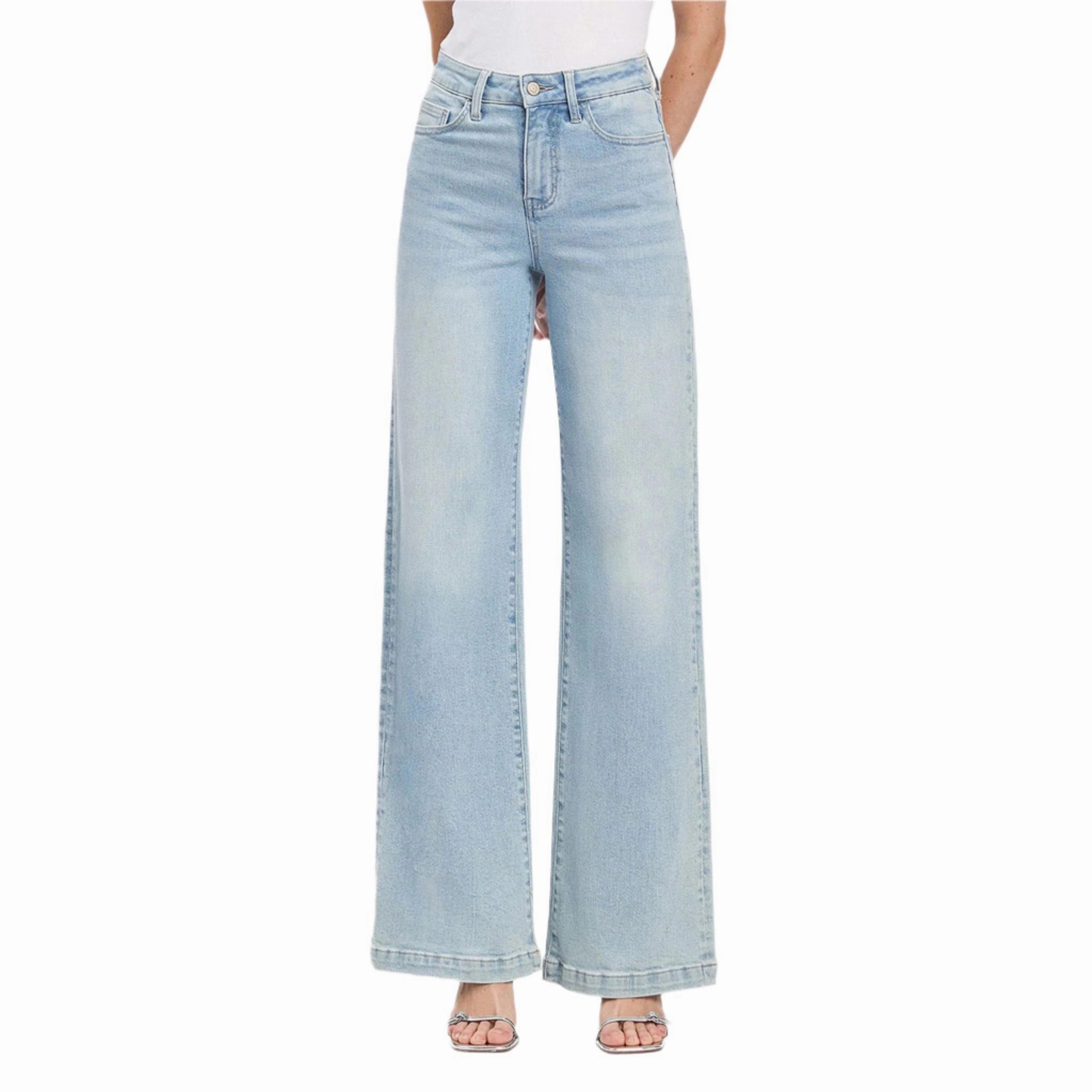 Slim Modern Work Ready Soft Veveret Women's High Rise Wide Leg Jeans