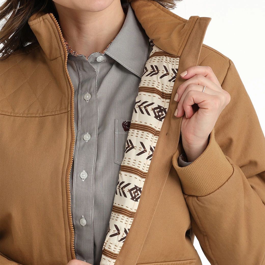 Cinch Women's Canvas Bomber Jacket Day To Day Shawl Lapel