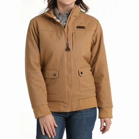 Cinch Women's Canvas Bomber Jacket Layered Ventilation Panels