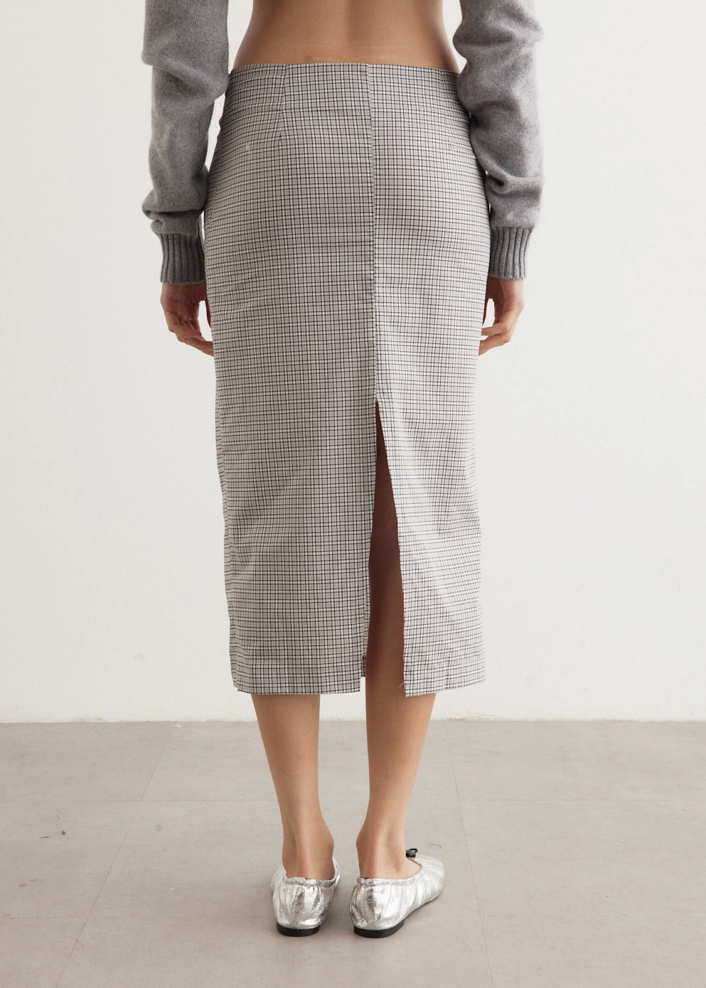 ribbed texture Eco Friendly Chicago Midi Skirt