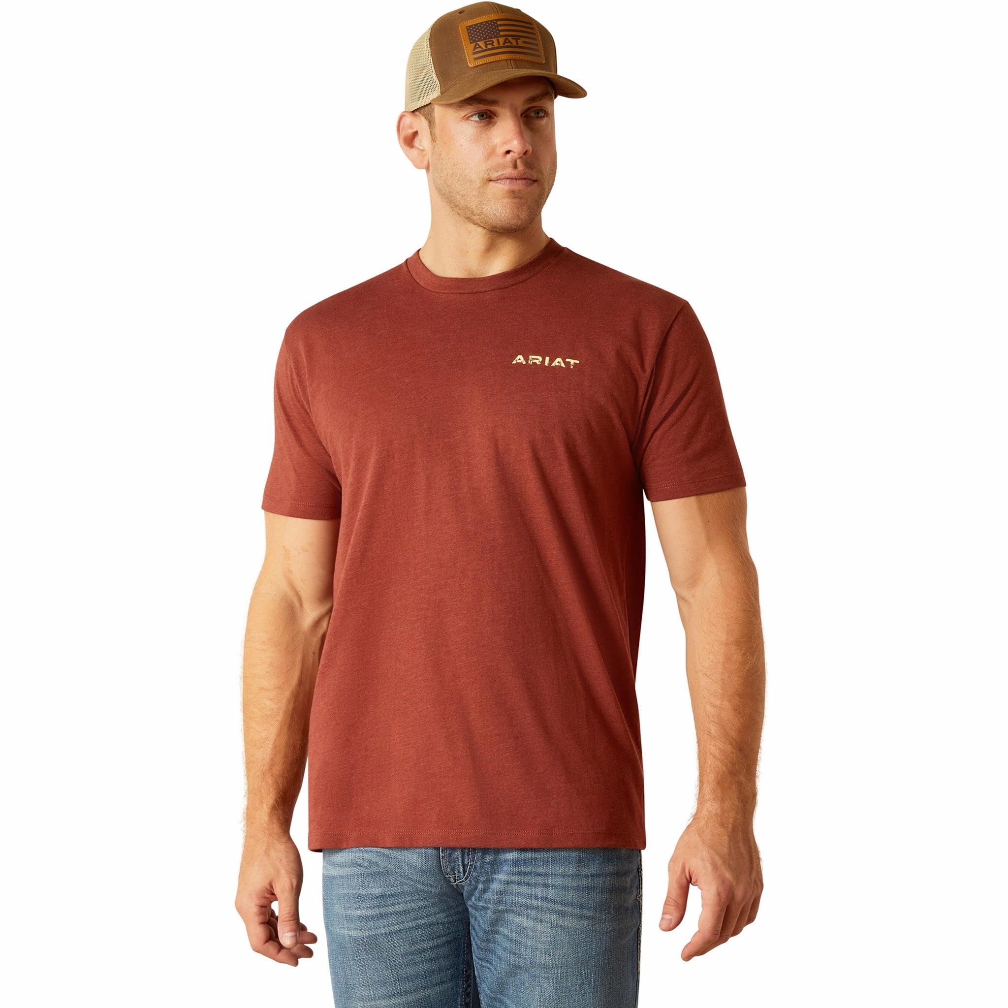 Anti Cling Fabric Chic Look Ariat Men's Rust Southwest Cactus Tee