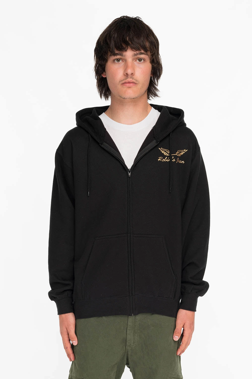 Warm Wardrobe ROBINS SNAKE SKULL GOLD GLITTER ZIP HOODIE IN BLACK