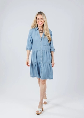 Soft And Comfortable Nancy Dress - Medium Blue