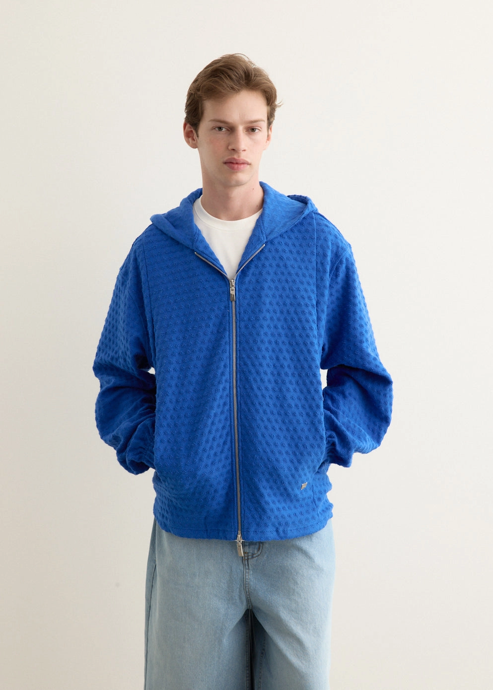 Odor Resistant Knitwear Breathable Comfort Fit Circle Fleece Zip Hoodie