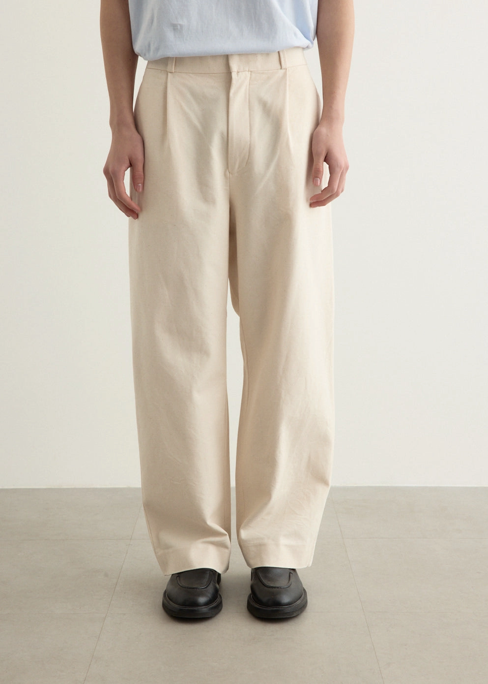 Chino Tuck Straight Cotton Duck Pants Comfortable Fit Look Stretch Movement