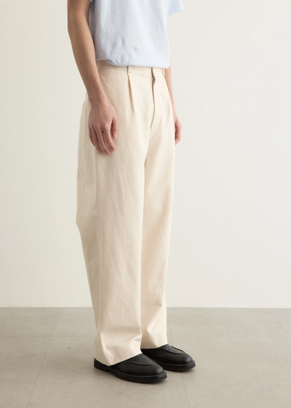 ripstop fabric Chino Tuck Straight Cotton Duck Pants