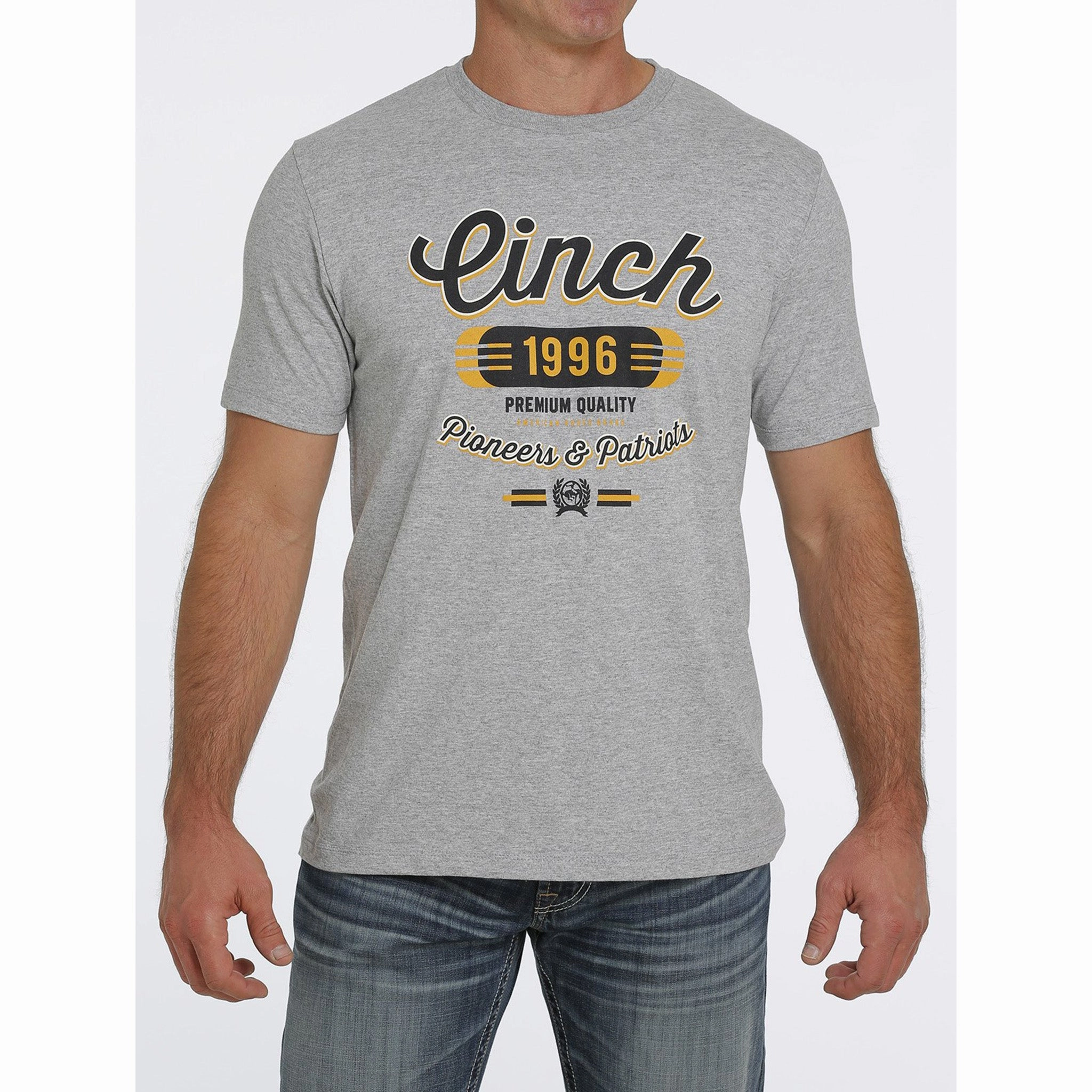 Flexible Placket Structure Cinch Heather Grey Logo Tee