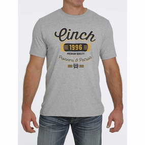 Flexible Placket Structure Cinch Heather Grey Logo Tee