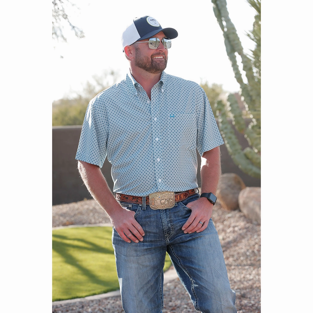 Plaid Design All-Season Wear Cinch Men's ArenaFlex in White Geo Print