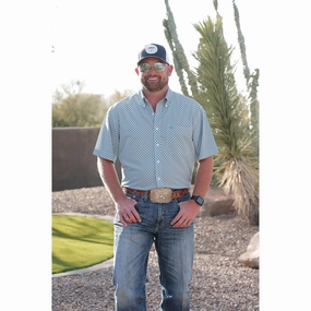 Cinch Men's ArenaFlex in White Geo Print Quality Wear