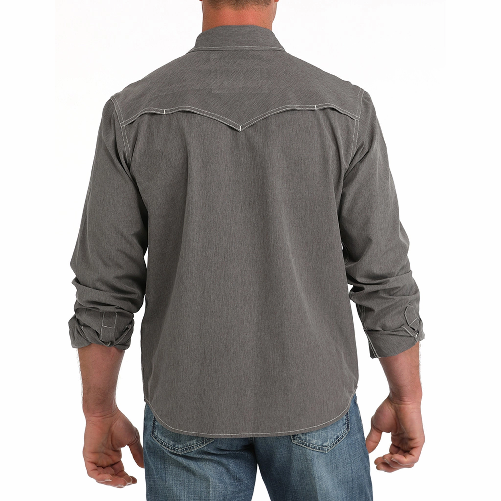 Casual Look Cinch Men's Arenaflex Western Camp Shirt - Charcoal