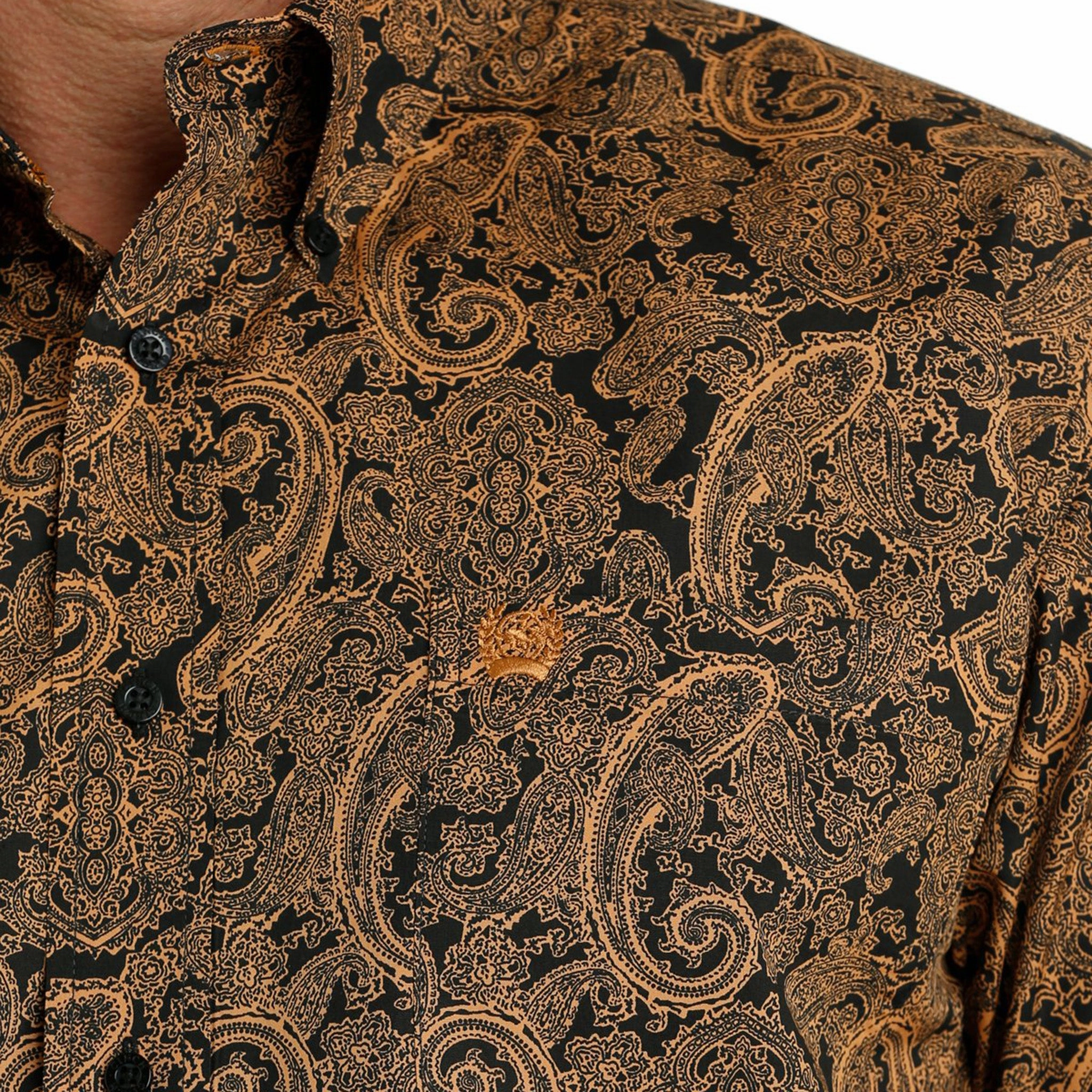 Cinch Men's Black & Gold Paisley Shirt Traveler??s Choice