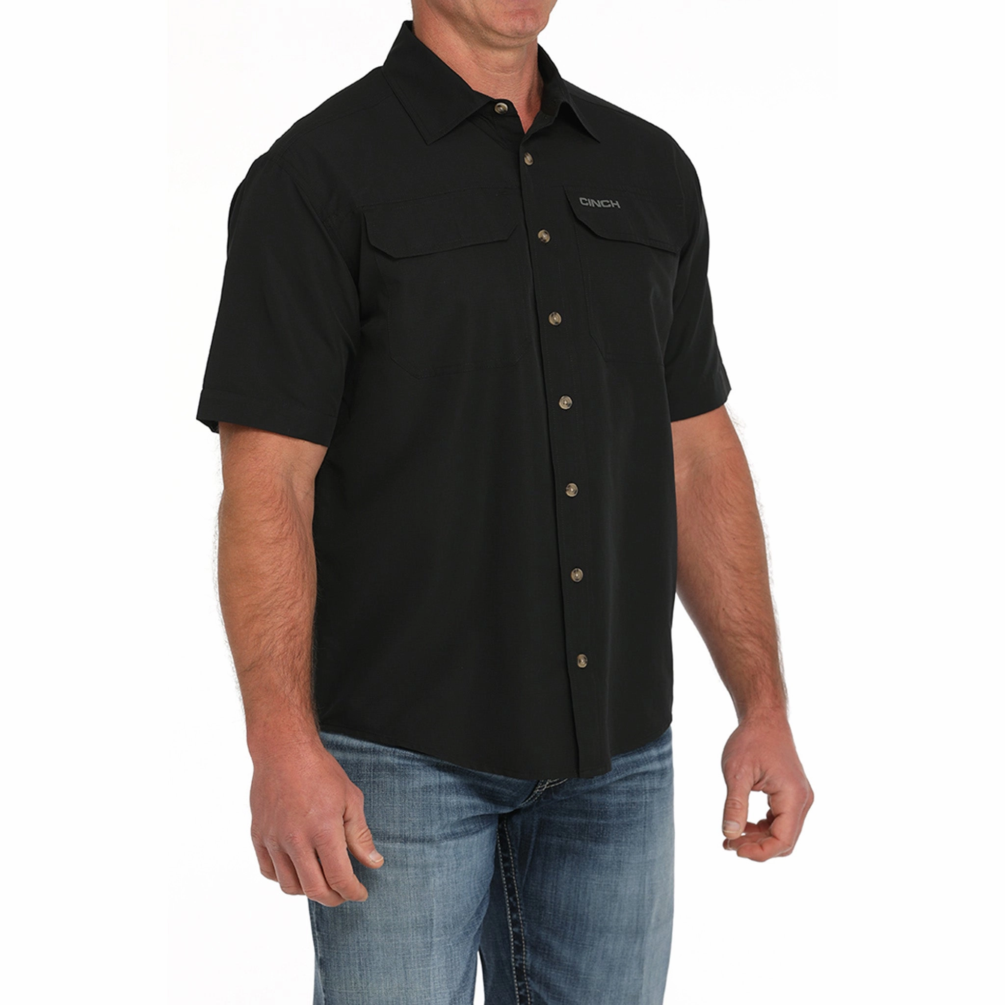 Reinforced Elbow Patches Lightweight Fabric Cinch Men's Black Arena Flex Shirt