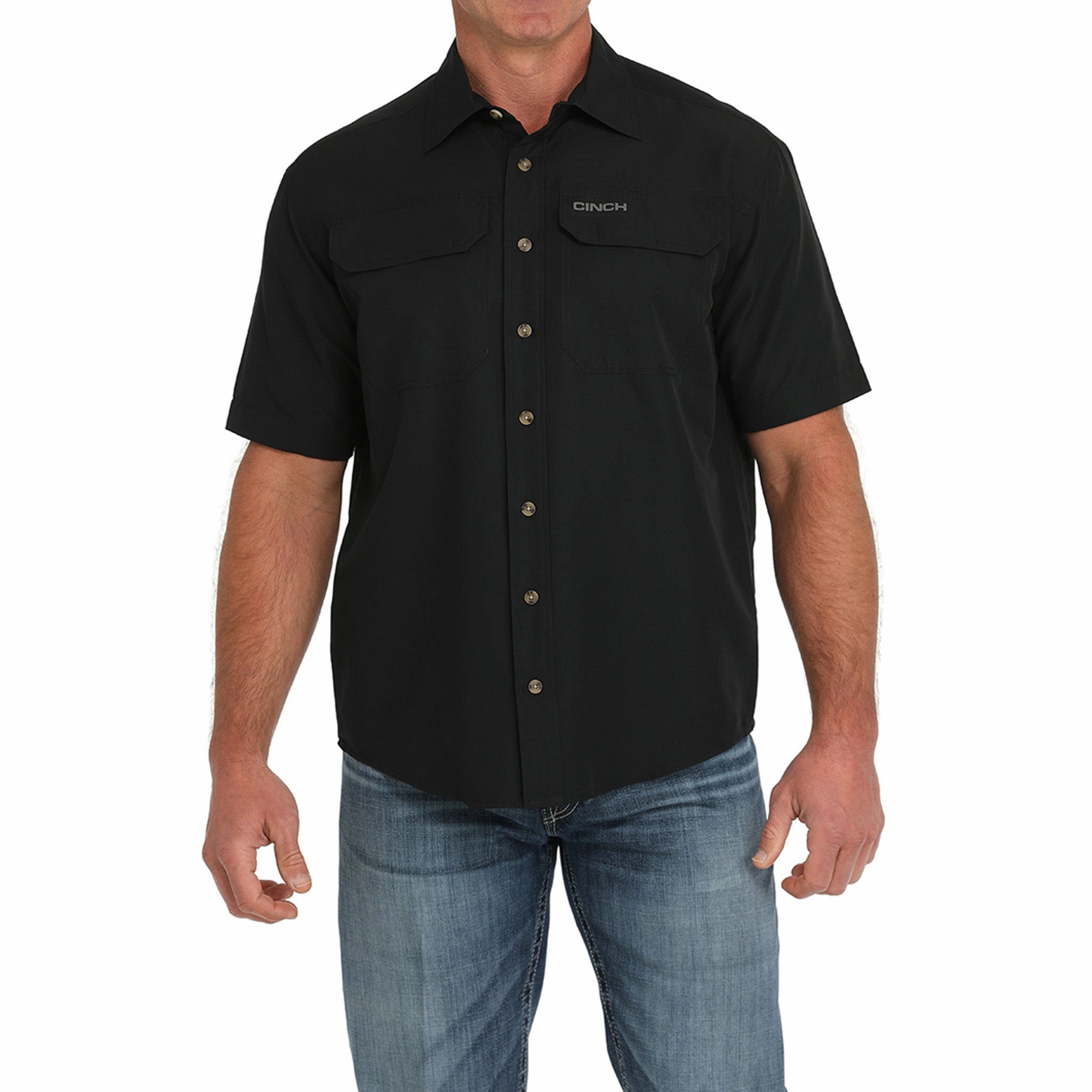 Cinch Men's Black Arena Flex Shirt Reinforced Shoulders