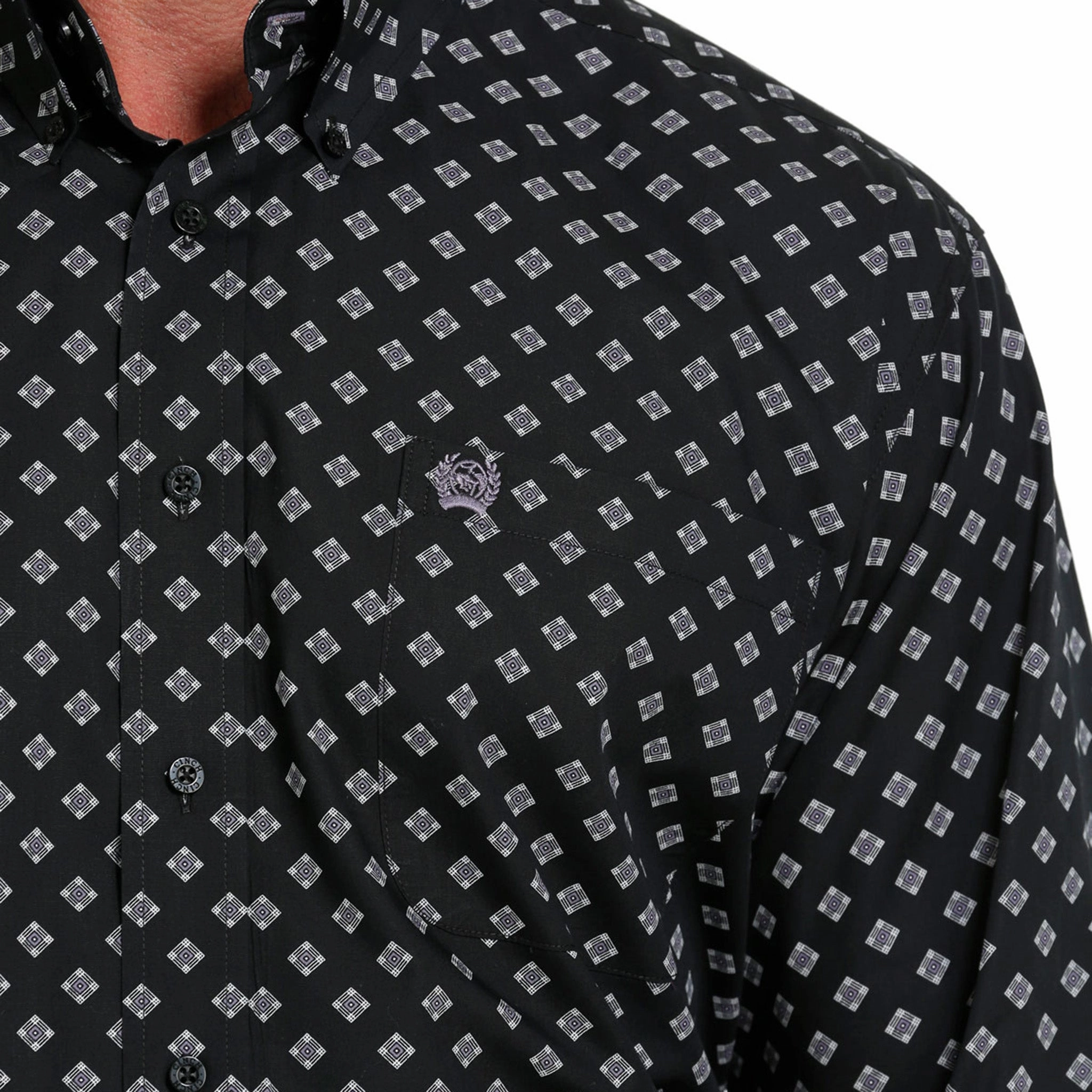 Sustainable Dye Process Cinch Men's Black Diamond Print