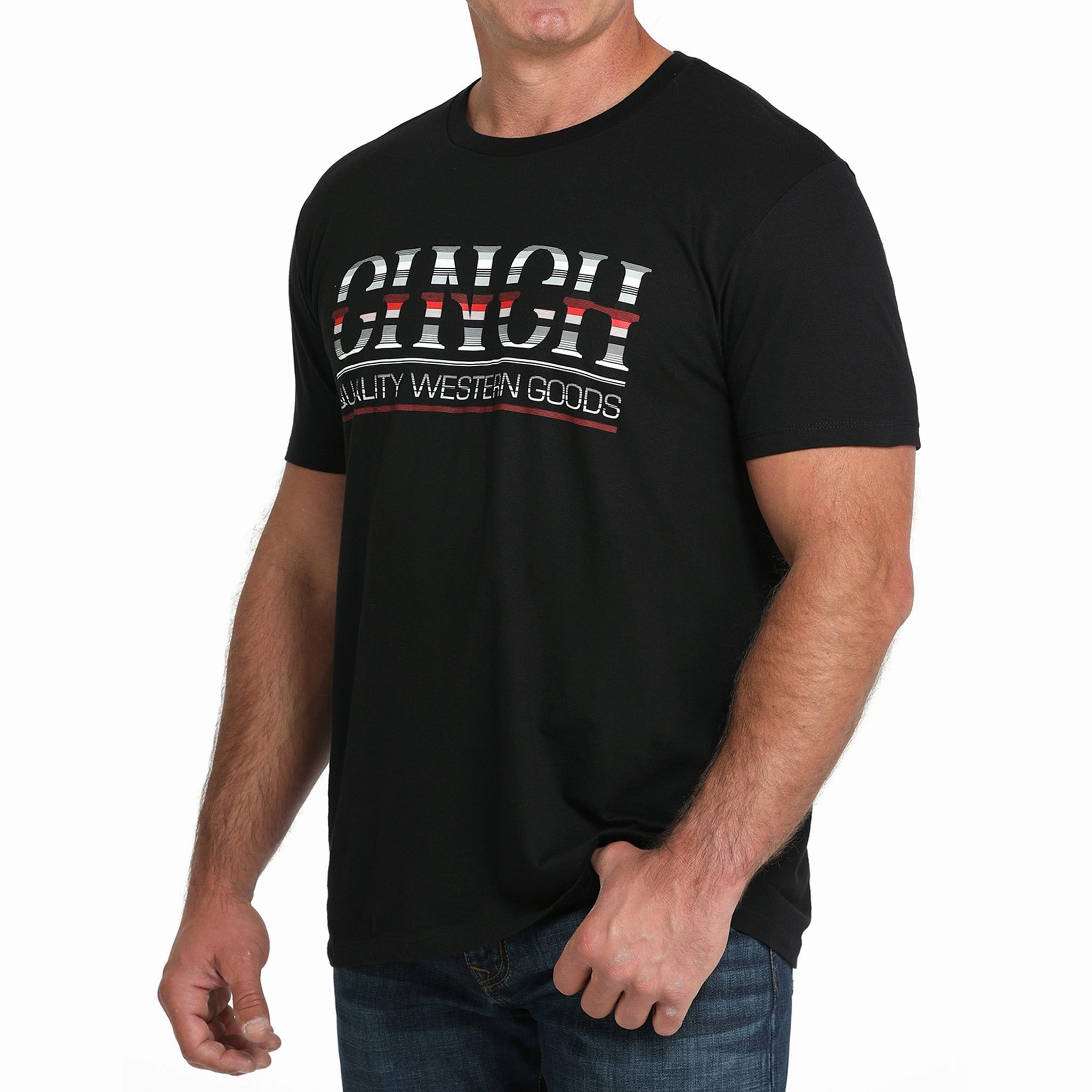 Cinch Men's Black/White/Red Tee Sporty Appeal