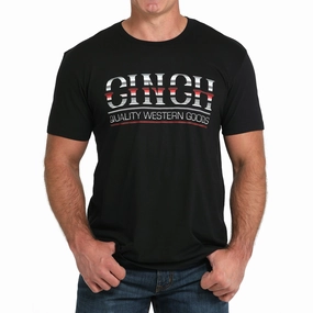 Ruffle Edge Eco-Friendly Fabric Cinch Men's Black/White/Red Tee