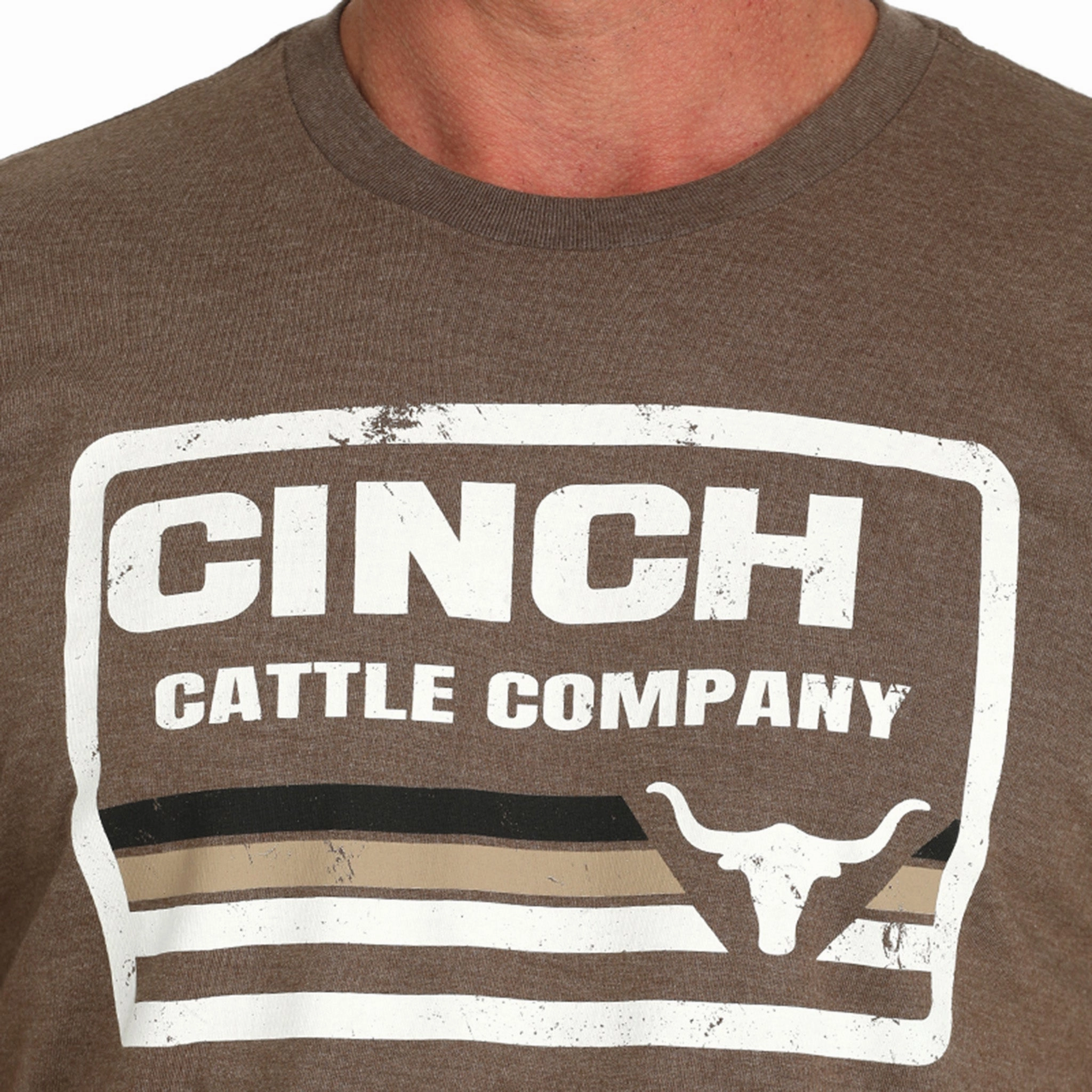 Sustainable Manufacturing Process Fashionable Look Cinch Men's Brown Cattle Co T-Shirt