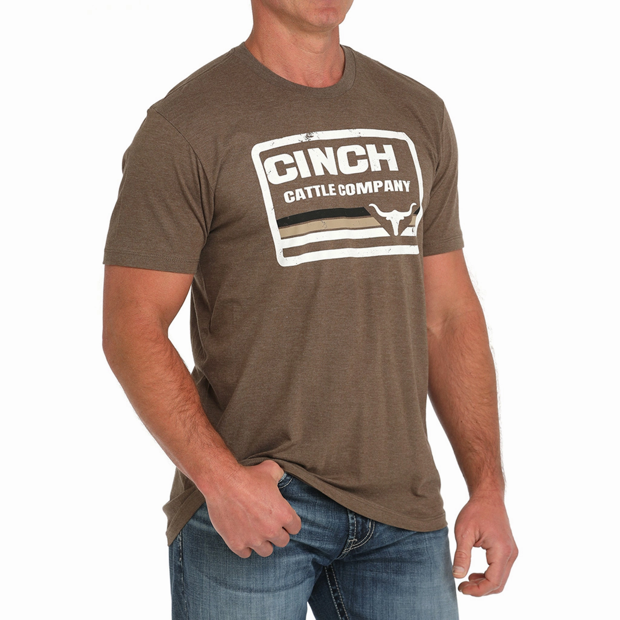 Cinch Men's Brown Cattle Co T-Shirt Relaxed Fit Relaxed Silhouette
