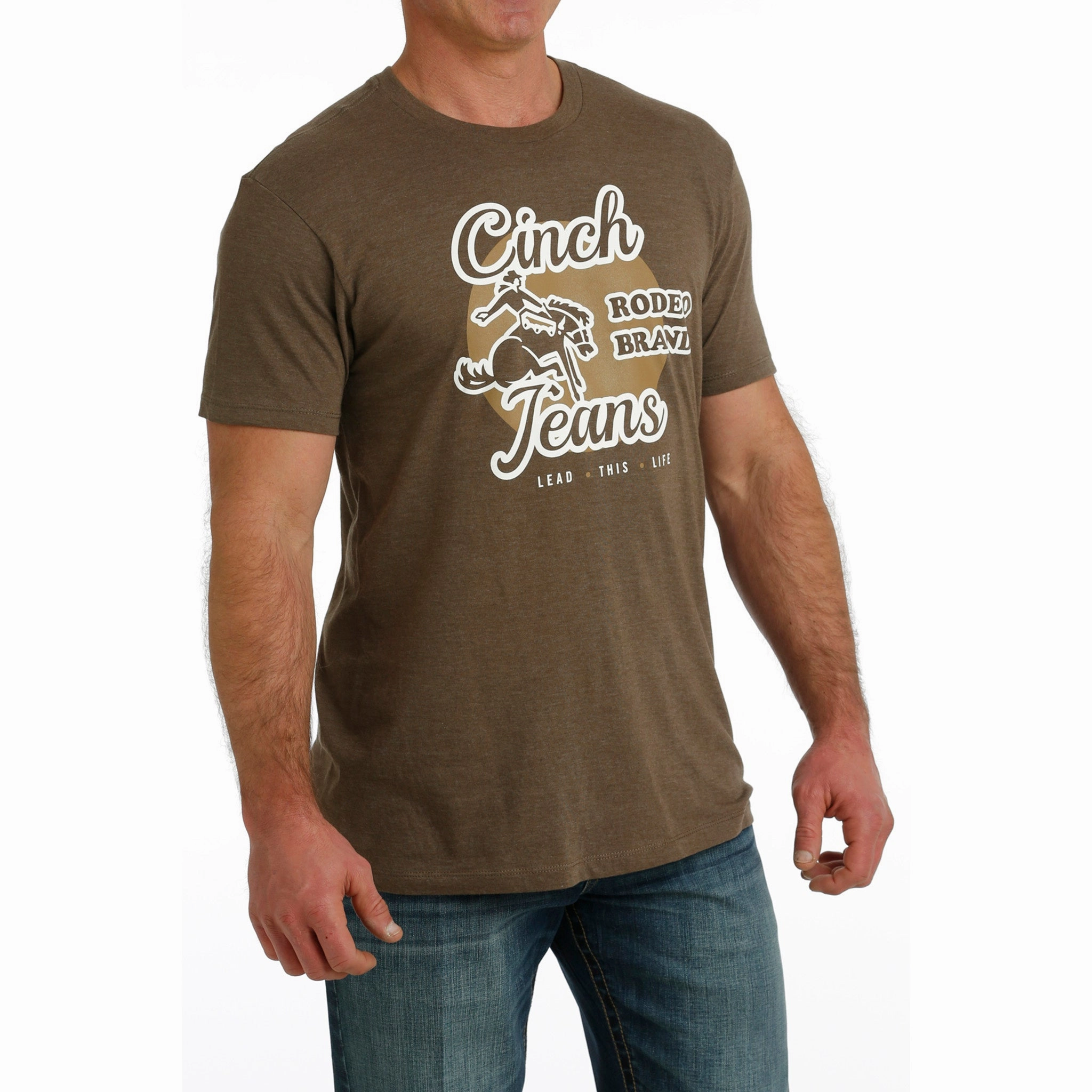 Cinch Men's Brown Rodeo Tee Adjustable Hem