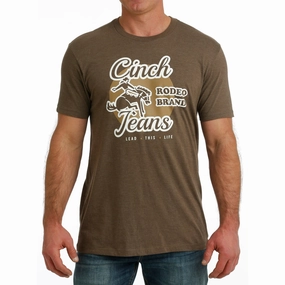 Cinch Men's Brown Rodeo Tee Bold Prints