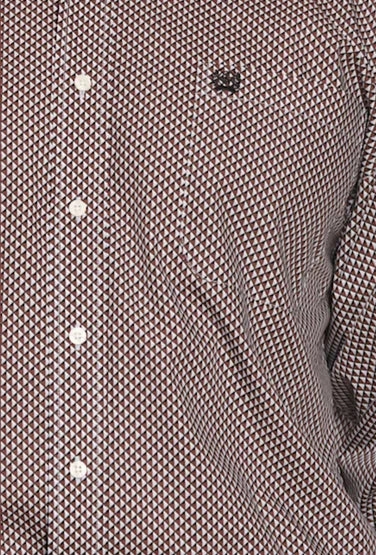 Relaxed Wear Cinch Men's Burgundy Geo Print Shirt
