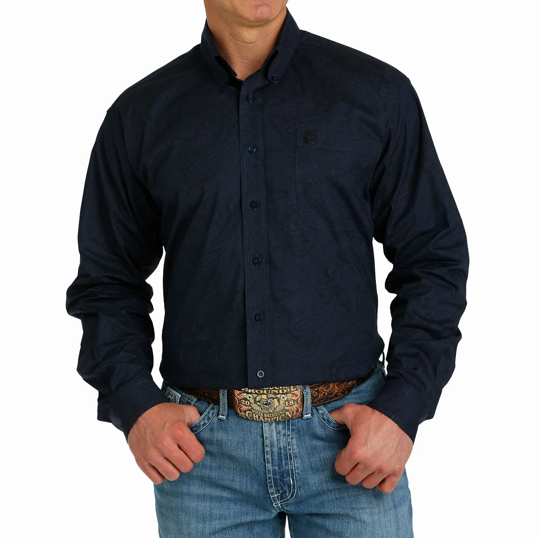 Cinch Men's Button Down Long Sleeve No Slip Shoulder Grips