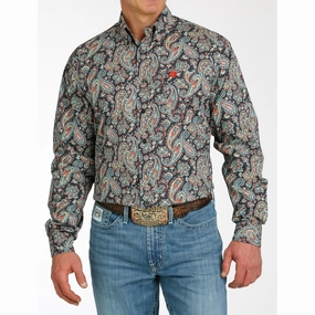 Cinch Men's Charcoal Paisley Long Sleeve Cocktail Event