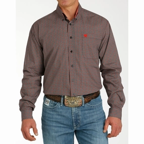 Cinch Men's Charcoal Print Long Sleeve Vintage Style