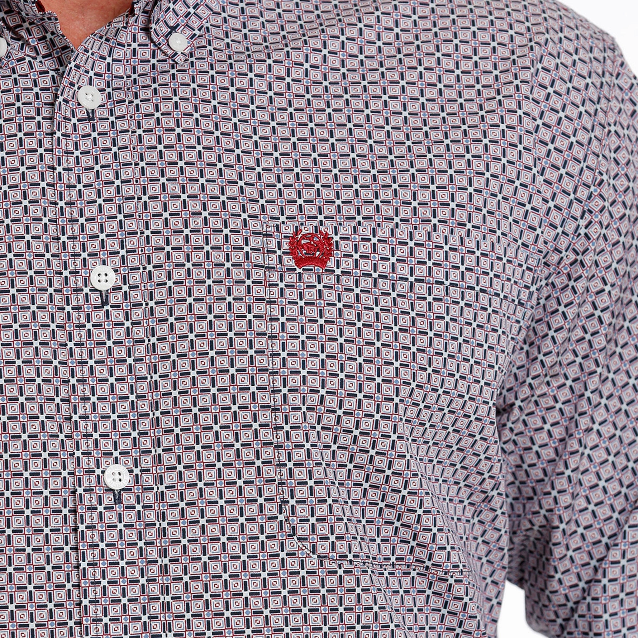 Tropical theme Cinch Men's Geo Multi Color Print Shirt