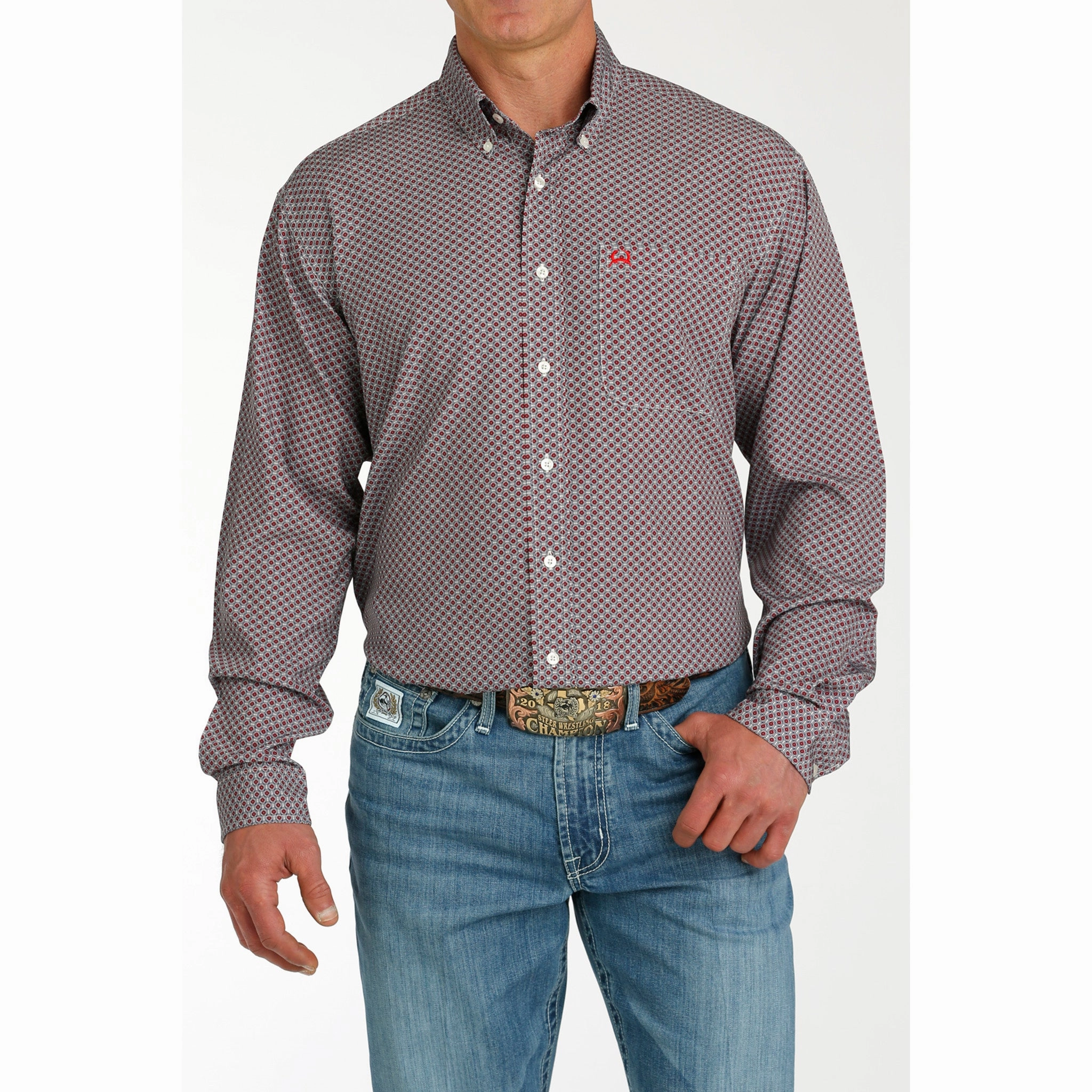 Cinch Men's Geo Print Arenaflex Long Sleeve Street Chic