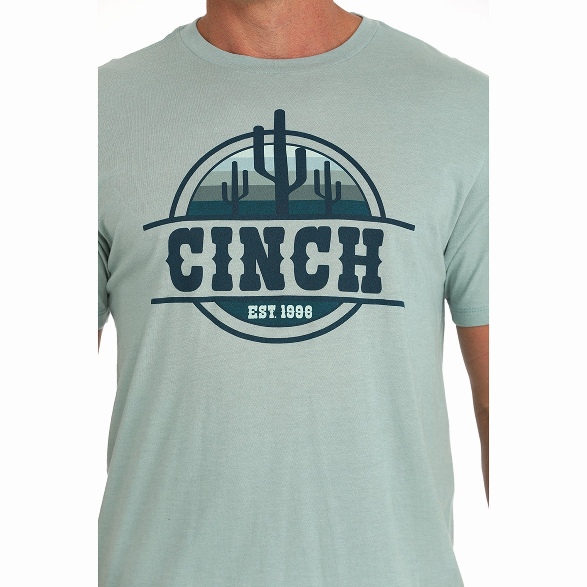 Cinch Men's Green Cactus Logo Tee Cultural Inspired