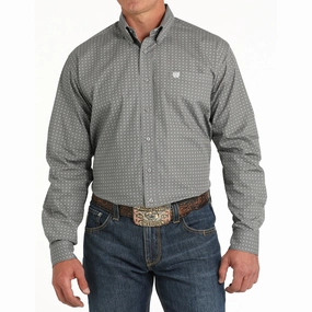Cinch Men's Grey Print Shirt Sophisticated Style Country Charm