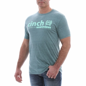 Fall Fashion Cinch Men's Heather and Turquoise T-Shirt