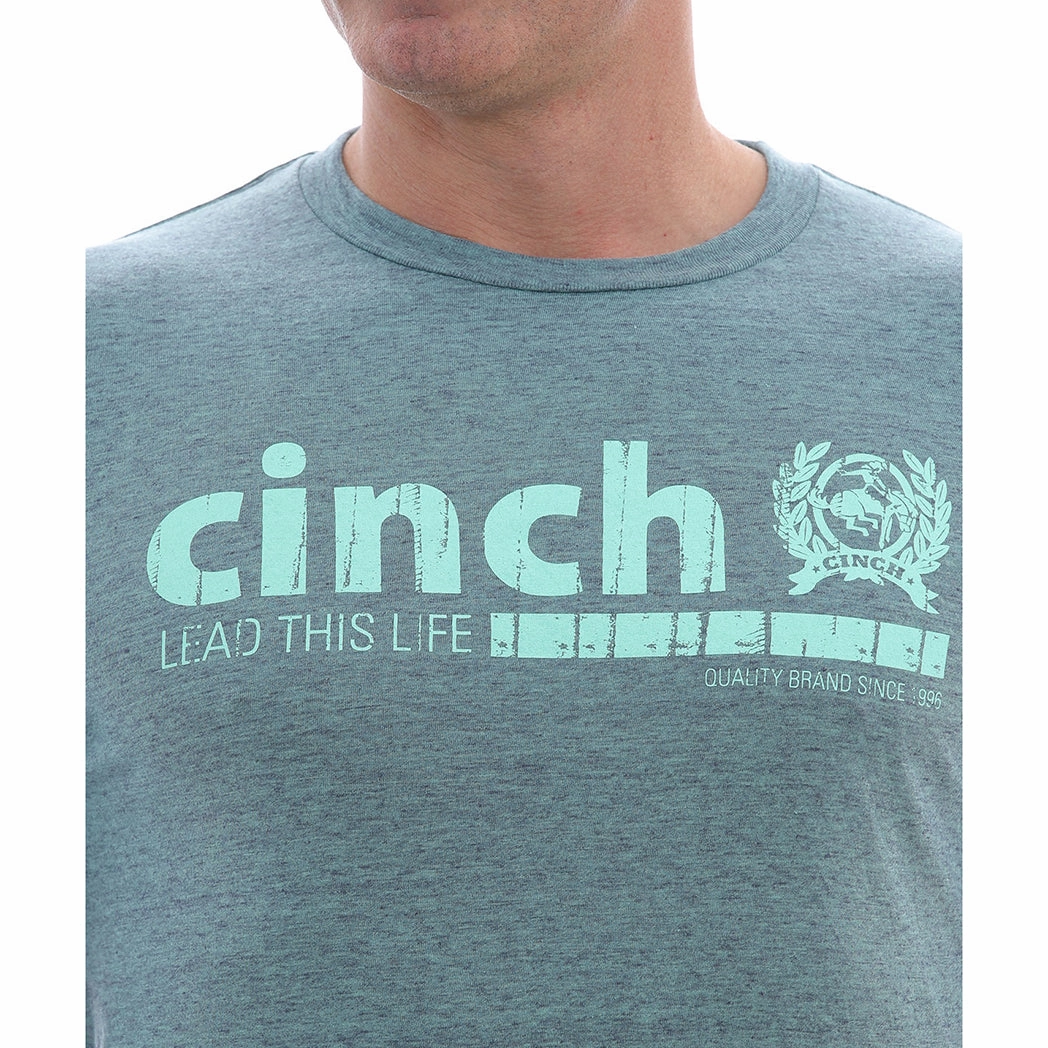 Picnic Outfit stain resistant coating Cinch Men's Heather and Turquoise T-Shirt