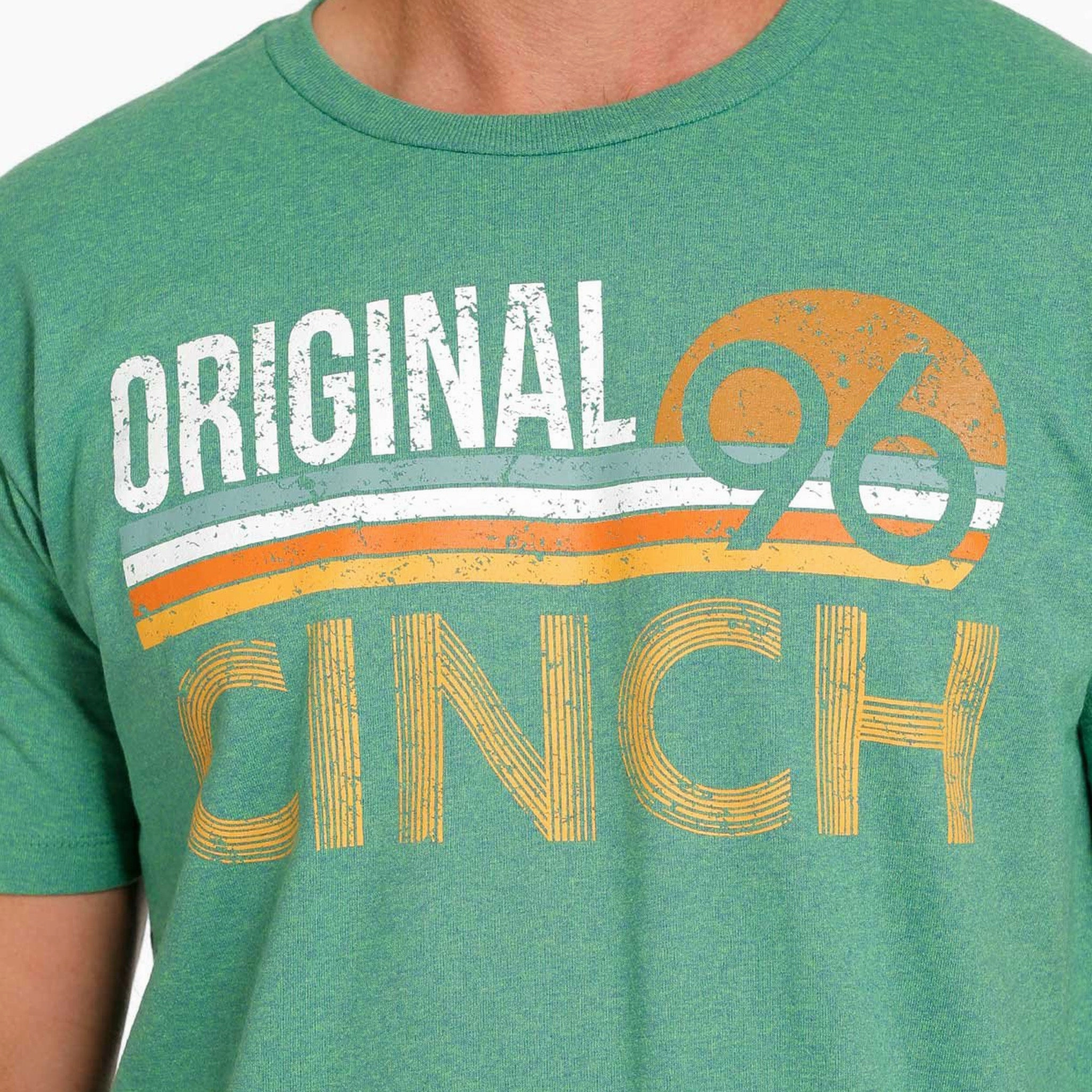 Odorless Binding Tape Cinch Men's Heather Green Original Logo Tee