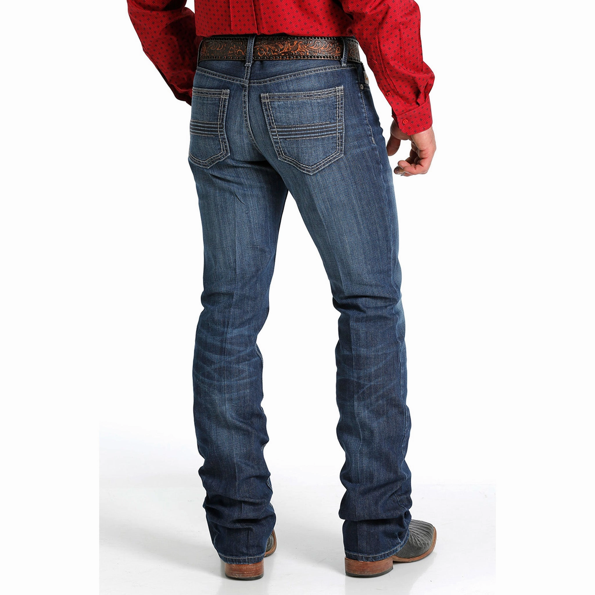 Cinch Men's Ian Indigo Mid Rise Slim Bootcut Jeans Casual Wear Modern Design