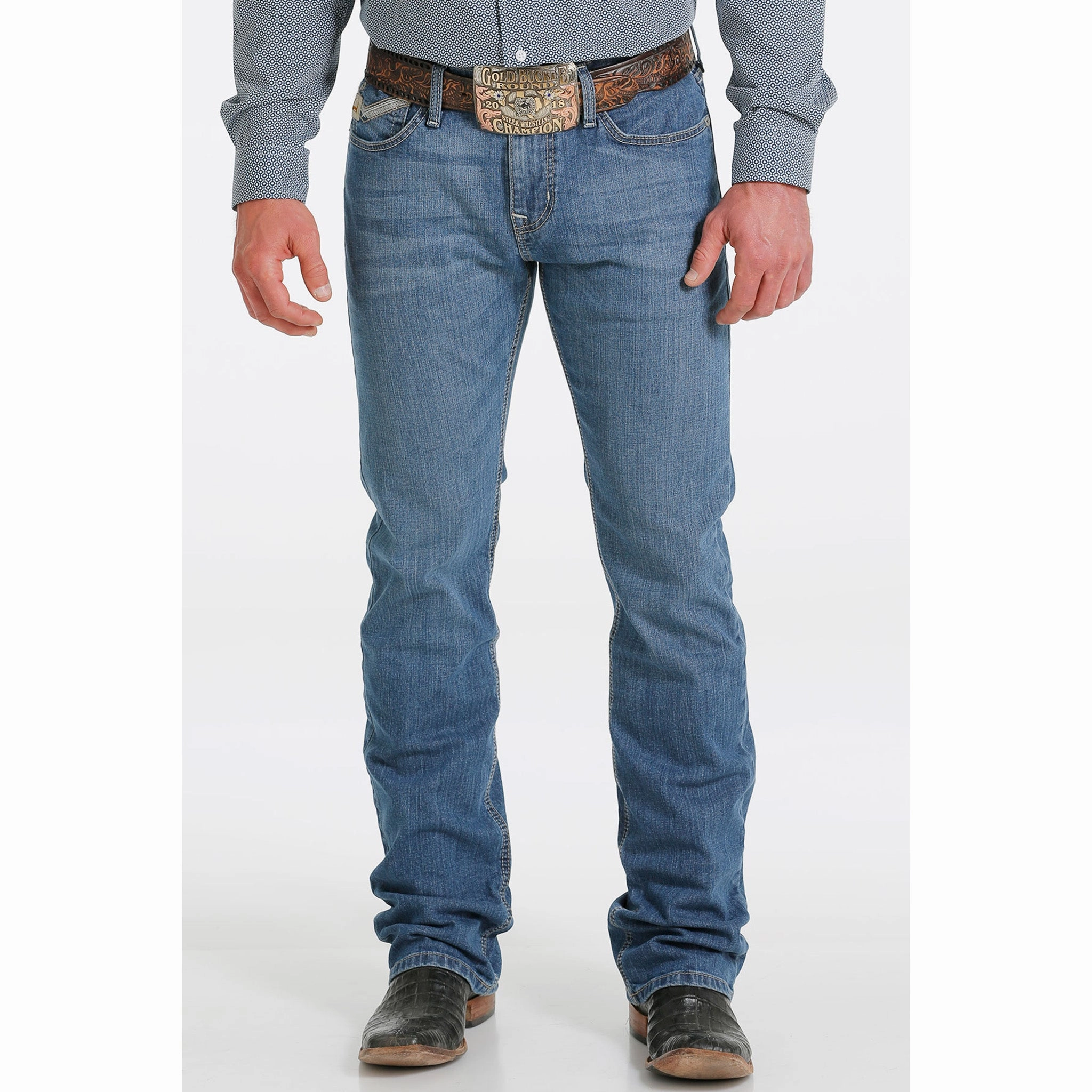Family Style Slim Cinch Men's Ian Medium Stone Wash Jeans