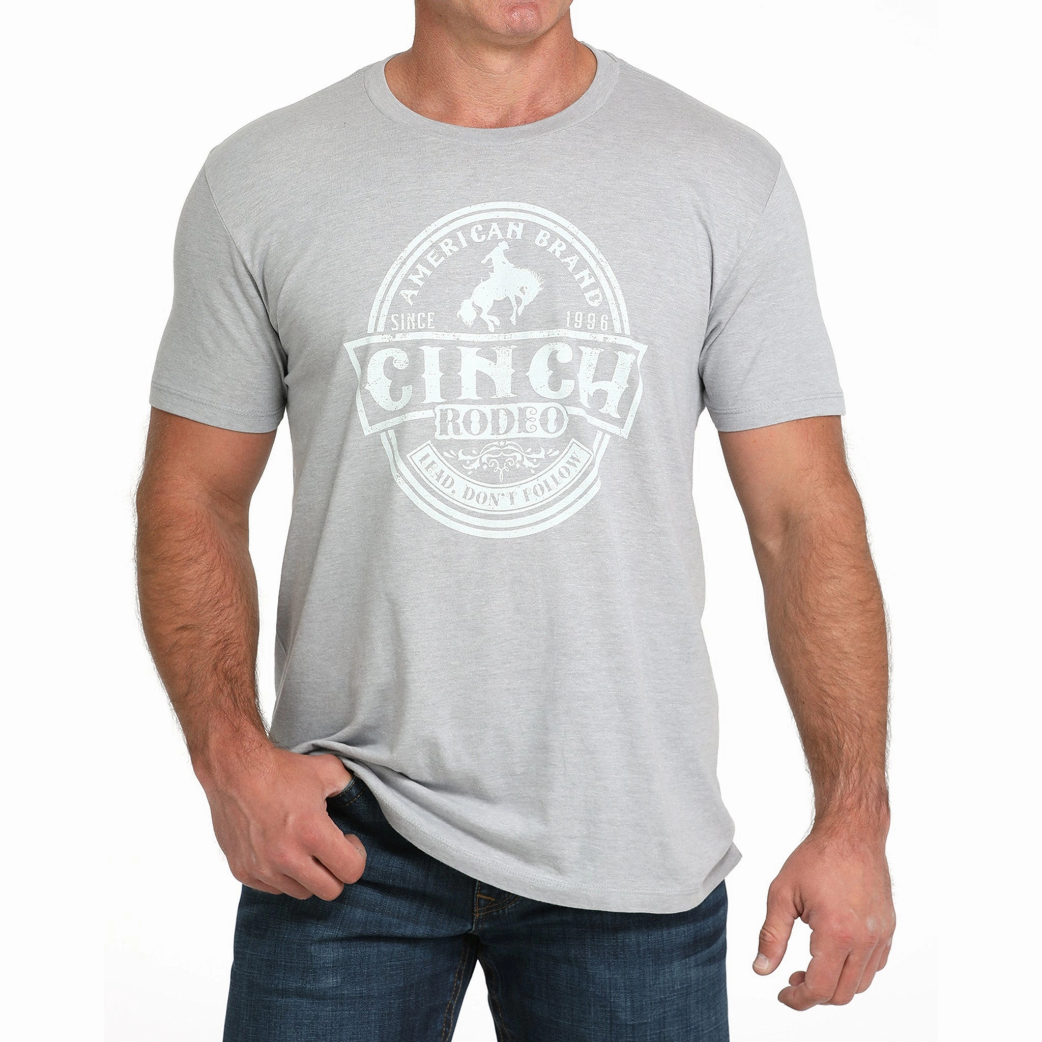 Cinch Men's Light Grey Rodeo Tee Seamless construction