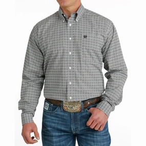 Cinch Men's Medallion Print Shirt Unisex Design Zip Front