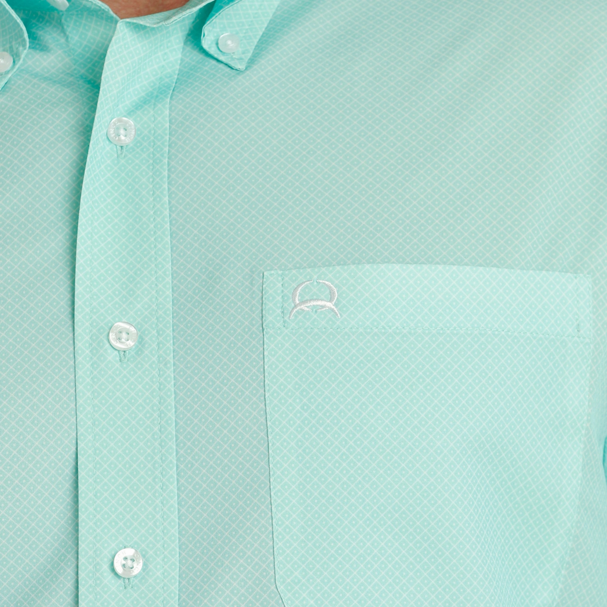 Durable Texture Quick Dry Construction Cinch Men's Mint Geo Arena Flex Shirt