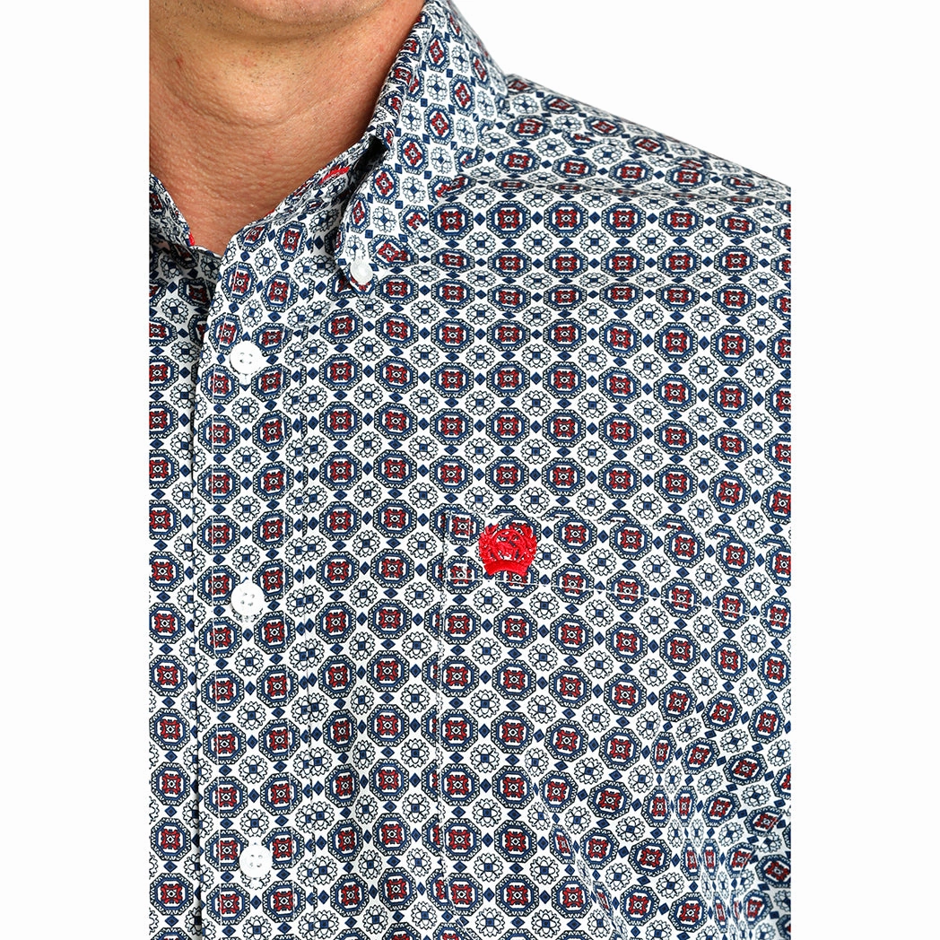 Cinch Men's Multi Color Geo Print Effortless Style Long Sleeve