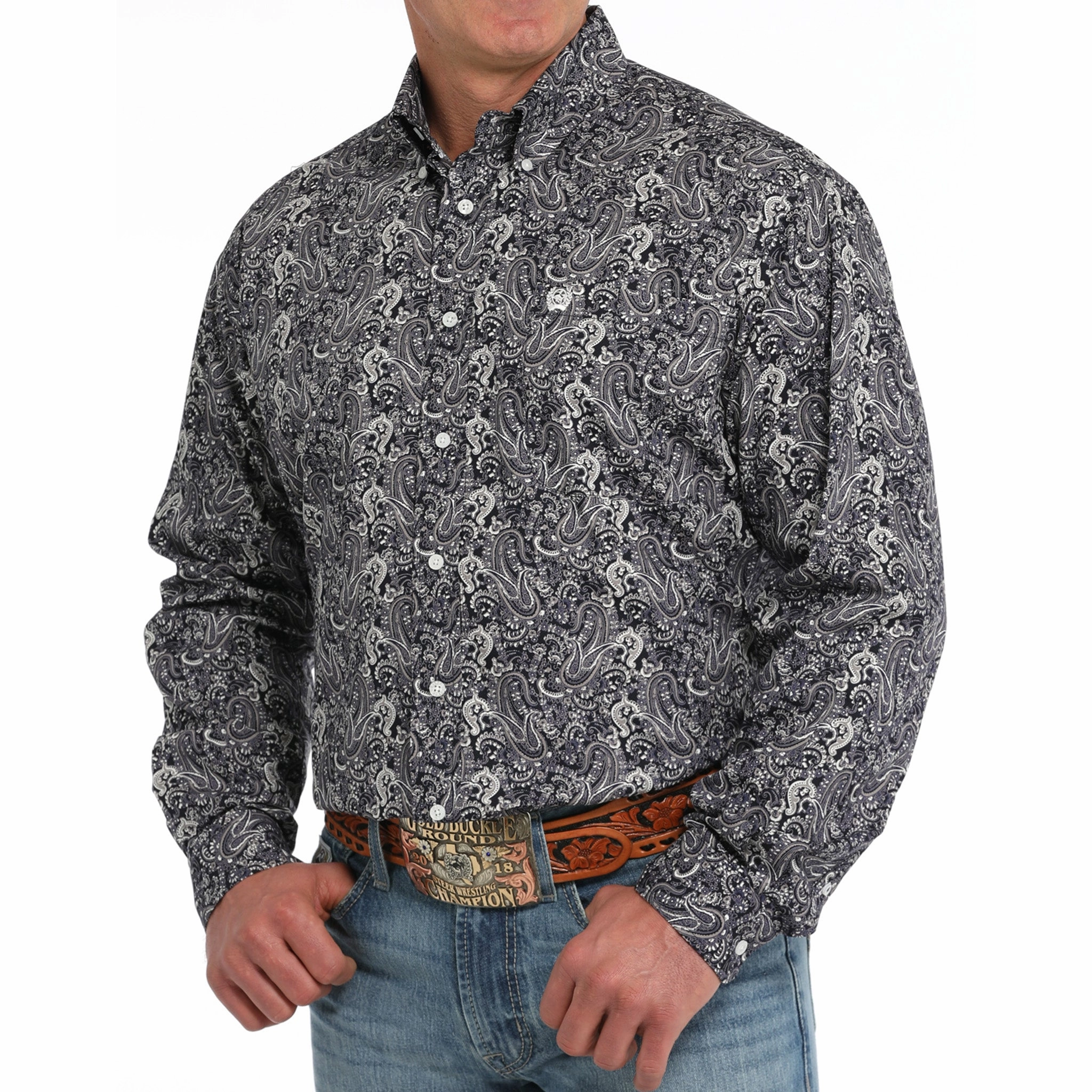 Cinch Men's Multi Color Paisley Long Sleeve Shirt Warm Layers