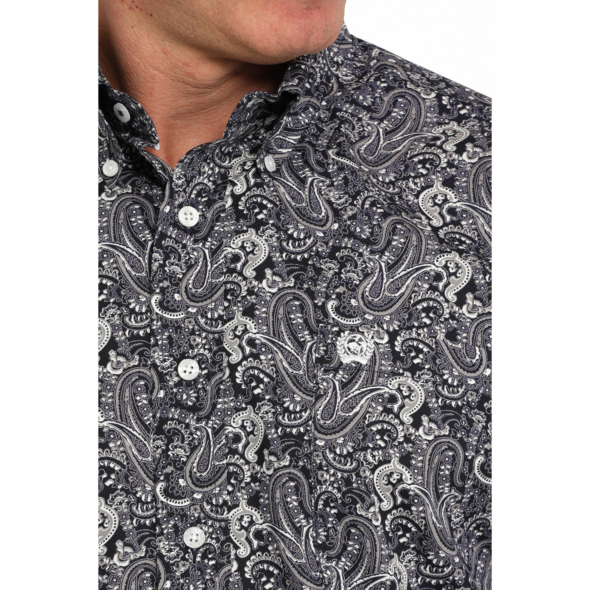 Odorless Binding Tape Cinch Men's Multi Color Paisley Long Sleeve Shirt